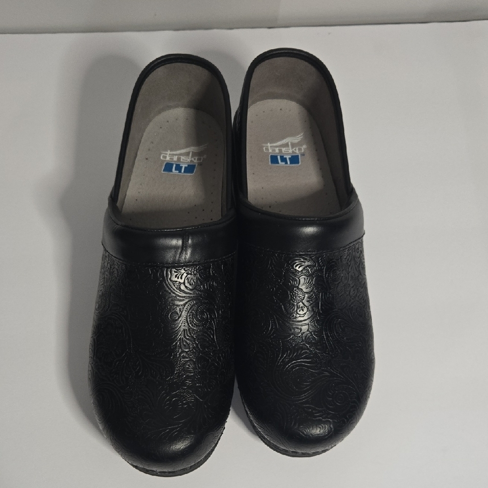 Dansko Lightweight 41/Size 11 Professional Black Tooled  Women's LT Clogs - Picture 12 of 13